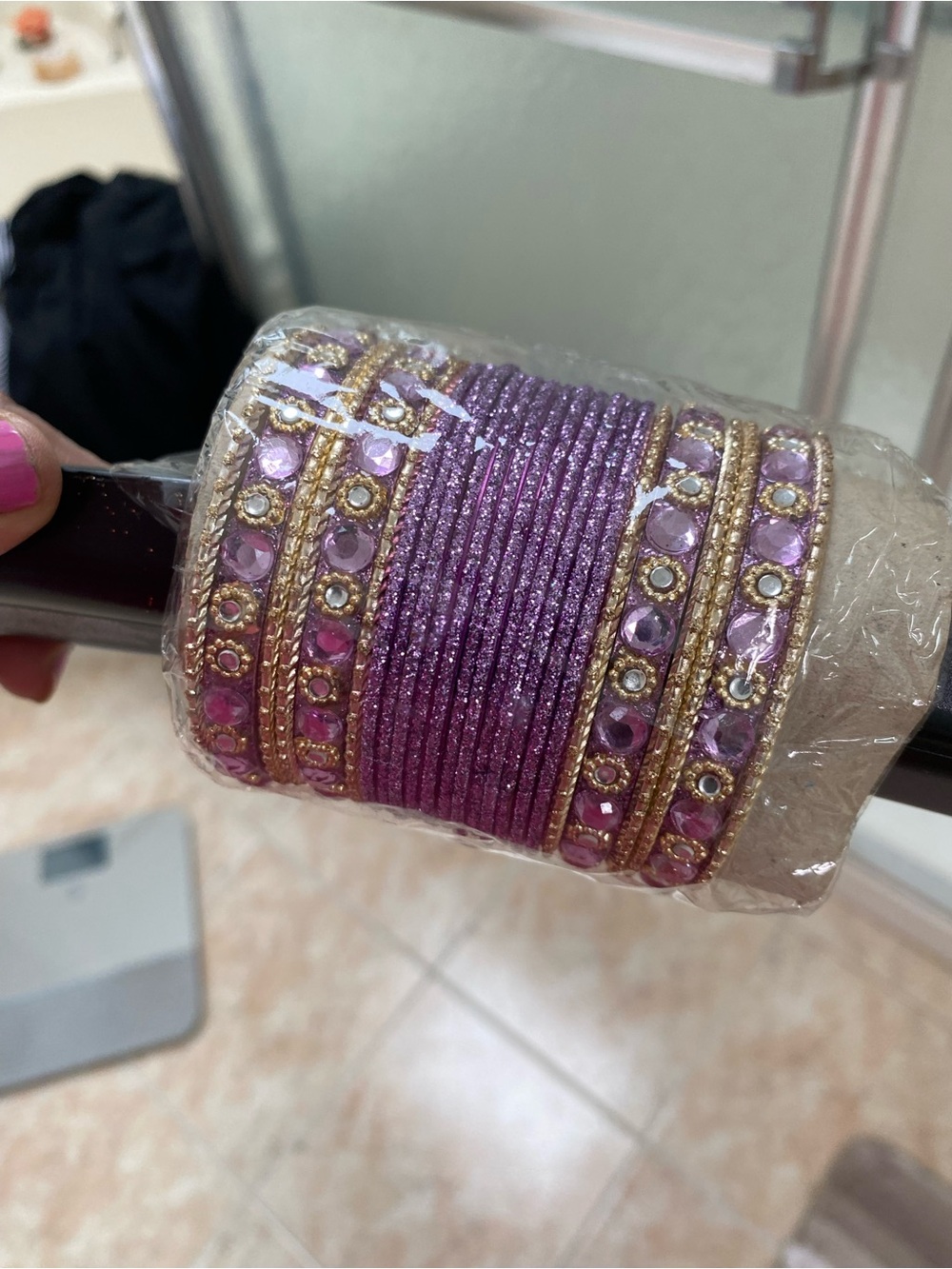 Purple and Gold Women's Bangle Bracelet Set x 24